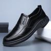New Men's Business Leather Shoes One-pedal Lazy Shoes Soft-soled Dad Driving Shoes Solid Color Versatile Velvet Casual Shoes
