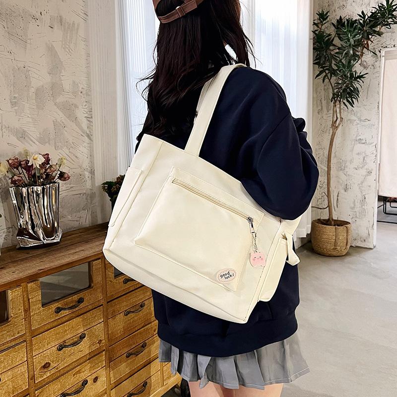 College Students Commute To Class, Large-capacity Handheld Cloth Bags, Large Bags, Women's New Canvas Bags, Shoulder Tote Bags