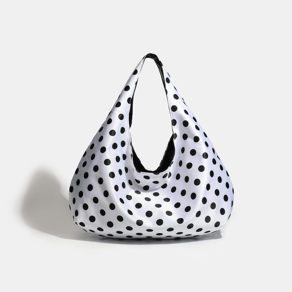Korean Style Polka Dot Canvas Tote: Literary Shoulder Bag for Female Students