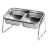 Elevated Cat Dog Bowl Stainless Steel Raised Cat Food Water Bowl Set With Anti Slip Stand For Indoor Cats Pets Feeding Supplies