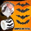 500 Pcs Halloween Bat Sticker Rolls Sparkly Pink Black Bat Decals Reusable Laptop Stickers for Coloring Book Scrapbook Envelope Journal Decor