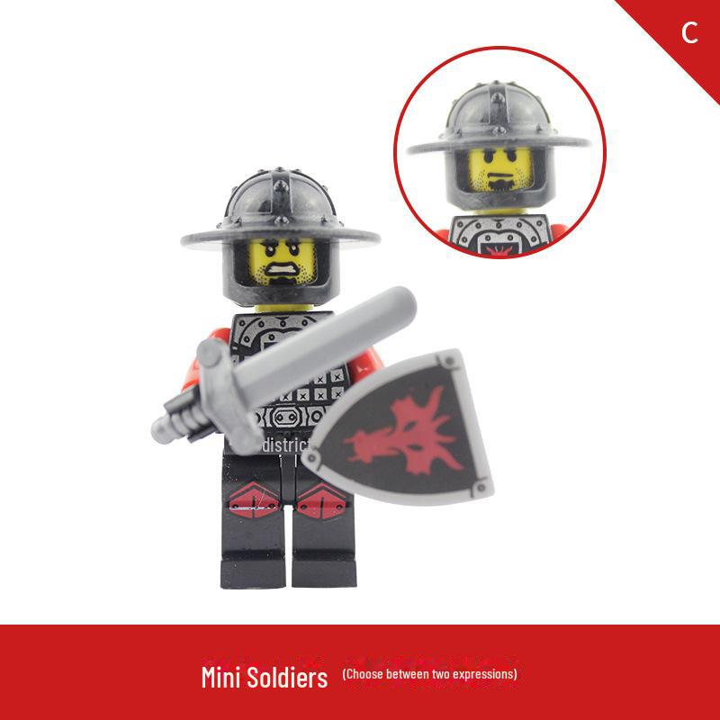 

LOJO AX9804 Красный рыцарь-дракон, набор минифигурок средневекового строительства C