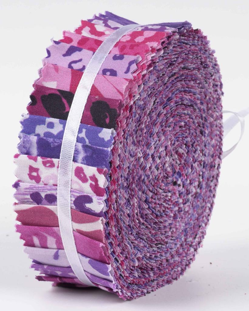 Soimoi 40 ks Bavlněné předřezané látky s potiskem zvířat na patchwork a řemesla, proužky 2,5 x 42 palců, Jelly Roll -
