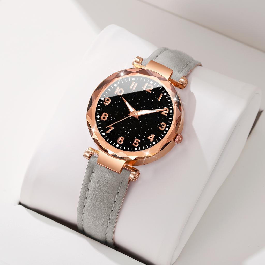 Modny Zegarek Kwarcowy Damski z Arabską Tarczą Casualowy Skórzany Pasek Zegarki na Rękę dla Pań Zegar Reloj Mujer