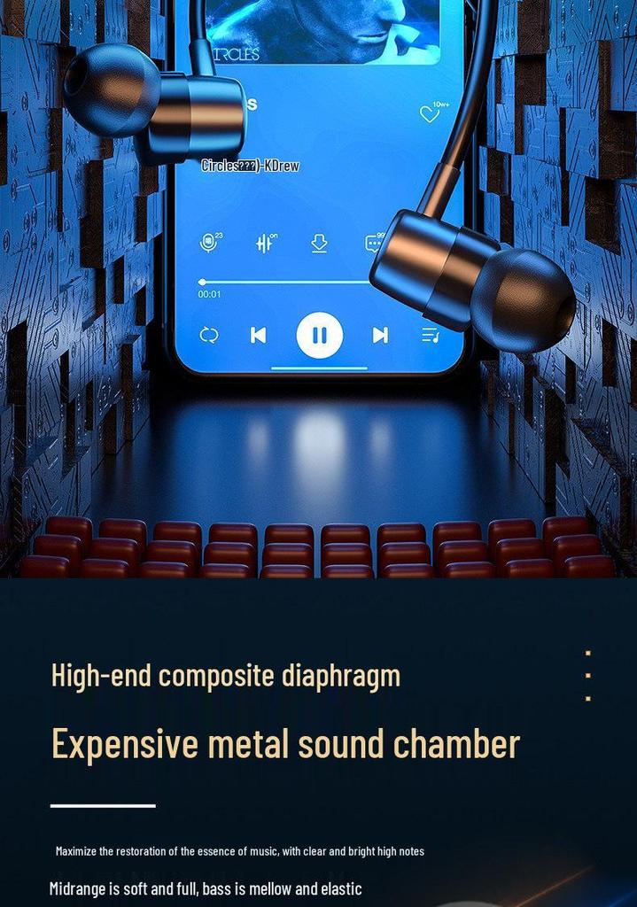 2026 Model Genuine Bluetooth Neckband Earphones: 200-Hour Battery, In-Ear Noise Cancellation, Perfect for Gaming and Sports.