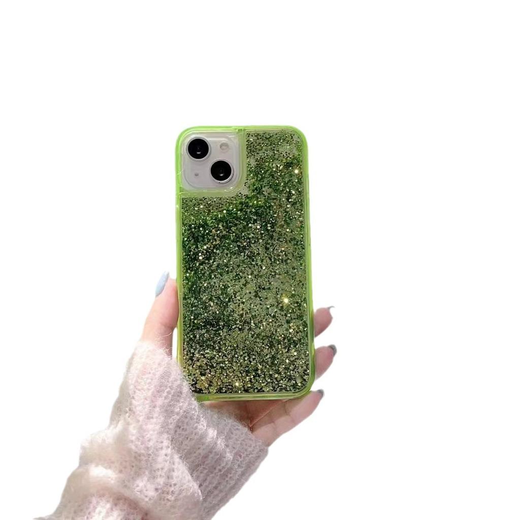 Glitter Quicksand Mobile Phone Case Is Suitable for Apple Iphone16promax Color Two-in-one Protective Case