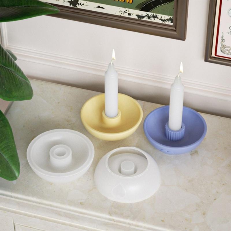 Bowl Shape Candlestick Silicone Molds for Epoxy Resin Pillar Candle Holder Tealight Holder Home Party Decoration