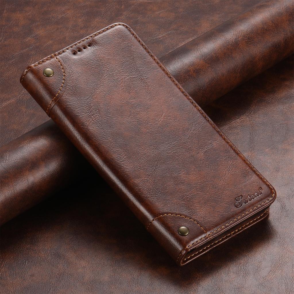 Flip Leather Phone Case for Samsung Galaxy S26 S25 S24 Ultra S22 S23 Plus Note 20 with Magnetic Card Slot Holder Cover LS055