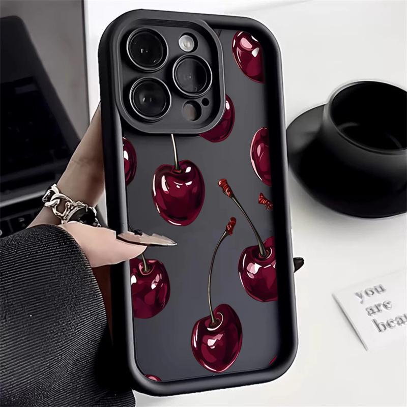 

Sweet & Cool Cherry Art Print Phone Case for iPhone 17 16 15 14 13 12 11 Series Pro Max Plus Double Layer Protection iphone 17 ProMax