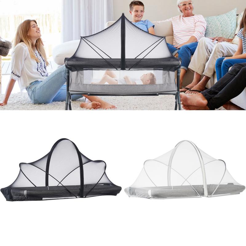 Babybettbezug Babybett-Netzabdeckung Atmungsaktiv Faltbar Netz für Schaukelwiege Kinderwagen Laufstall Kleinkind-Hängematte Kleine Räume
