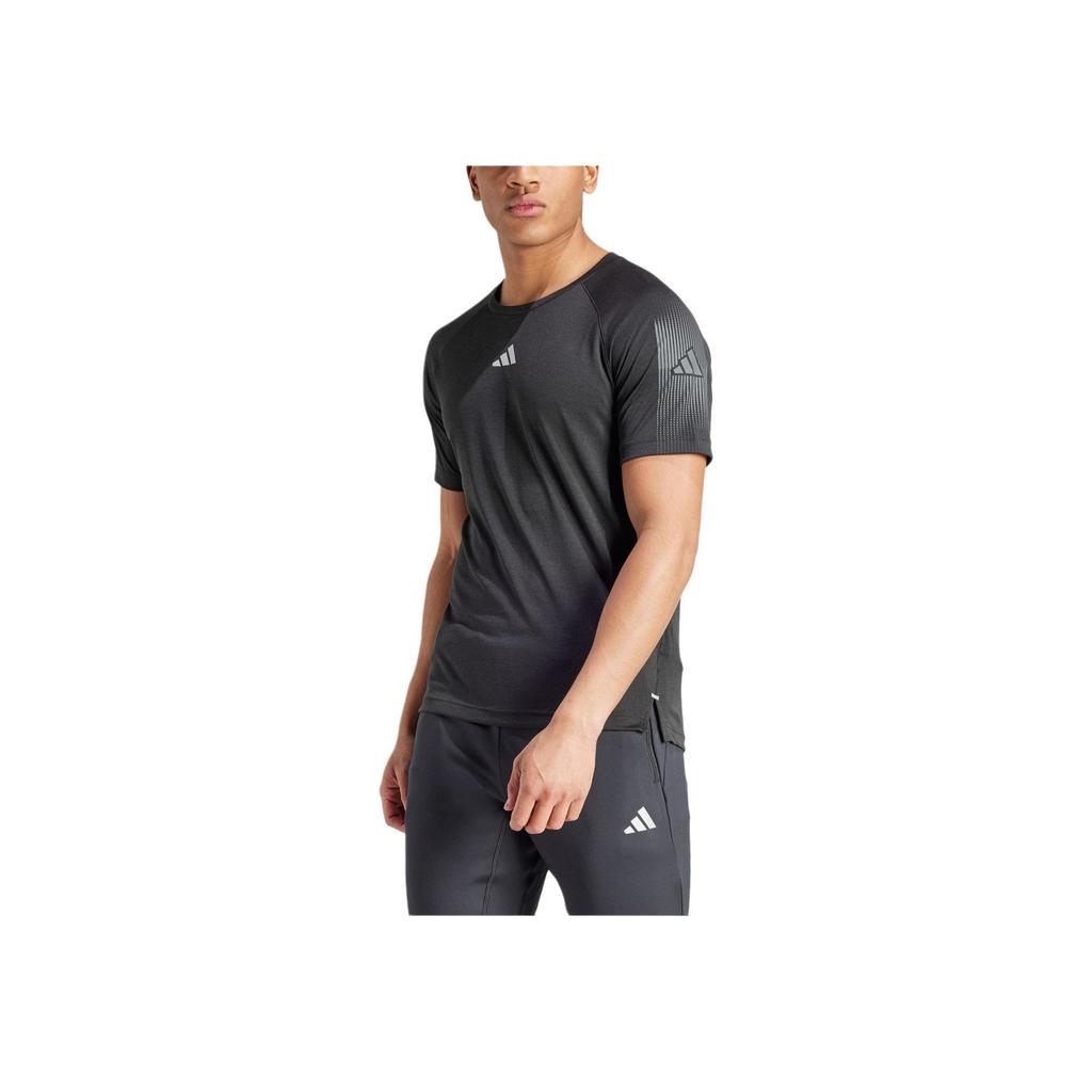 Adidas Gym+ Training BrandLove Quick-Dry Fitness T-Shirt Men Tops Black Dark-Grey IN5576