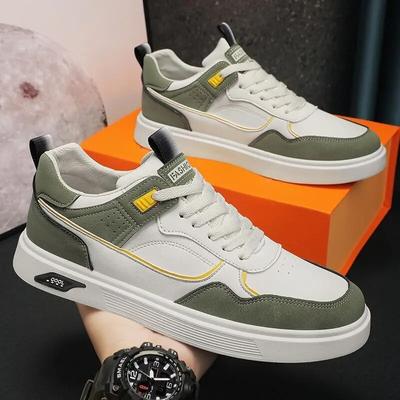 Nuove scarpe da uomo, scarpe da ginnastica casual alla moda, da uomo, in pelle, da esterno, da corsa, antiscivolo, di lusso, da studente, da tennis