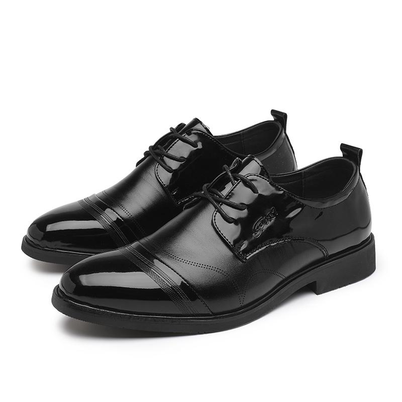 New vintage leather men formal brogues shoes business smart flat bottom for suit Wedding high quality men casual shoes JZ-28008