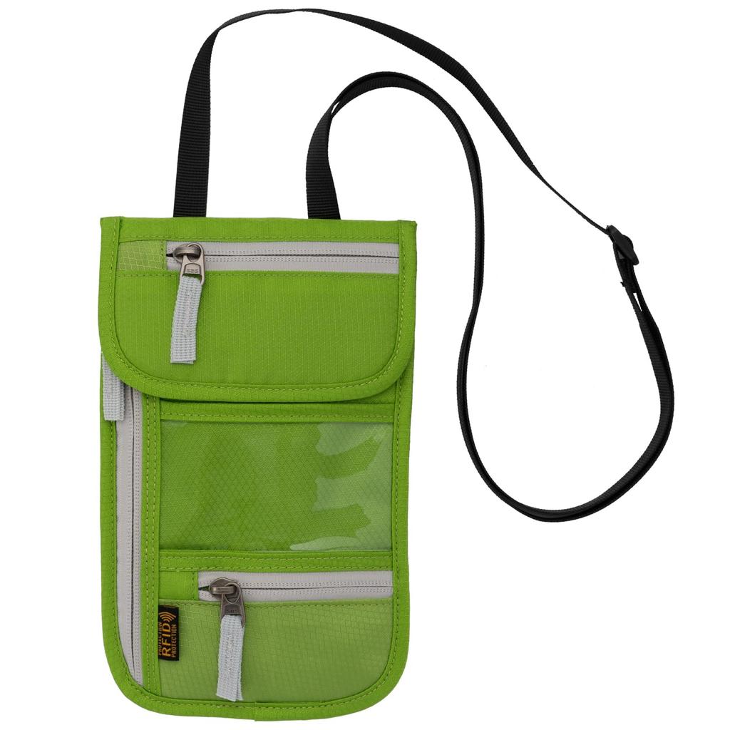 Security passport 6 pockets to keep your valuables all in one place [TAKE SEVEN] pouch, anti-skimming, case, (light green)
