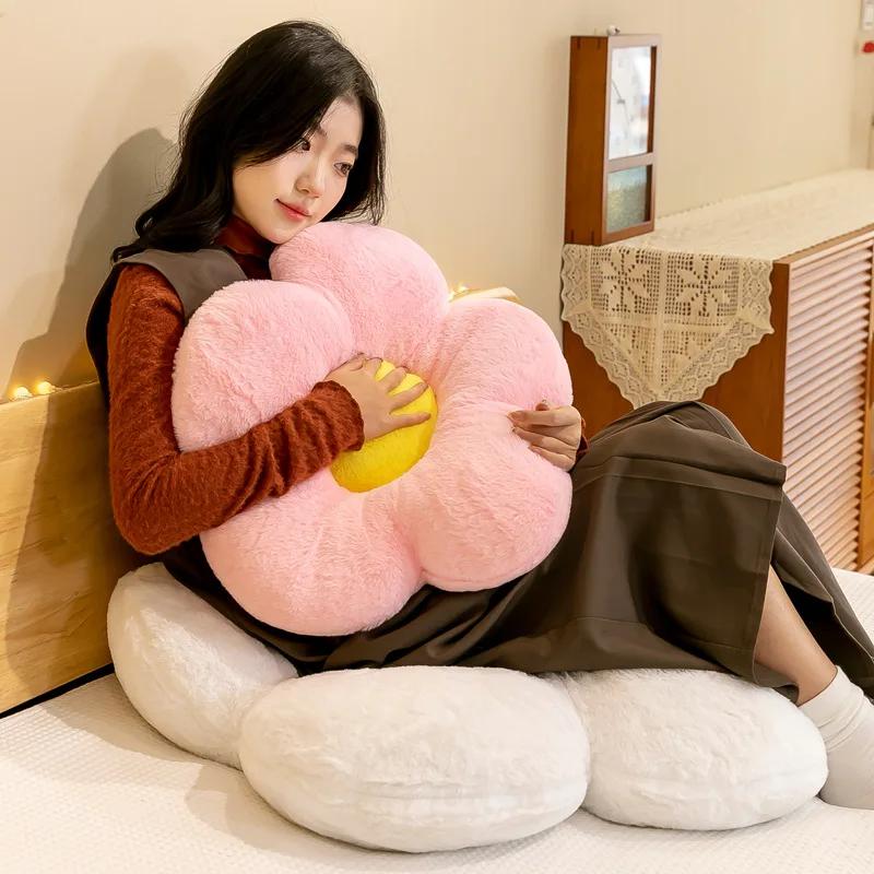 Cushion Flower Circular Shape Cloth with Soft Nap Office Classroom Chair Cushion Couch Pillow Bedroom Floor Winter Thick