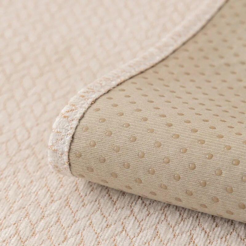 Luxury Cream Chenille Sofa Cushion Cover Non Slip Soft Textured Living Room Decor