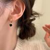 2023 Black Heart Hoop Earrings: French Retro Design with Light Luxury and Timeless Elegance
