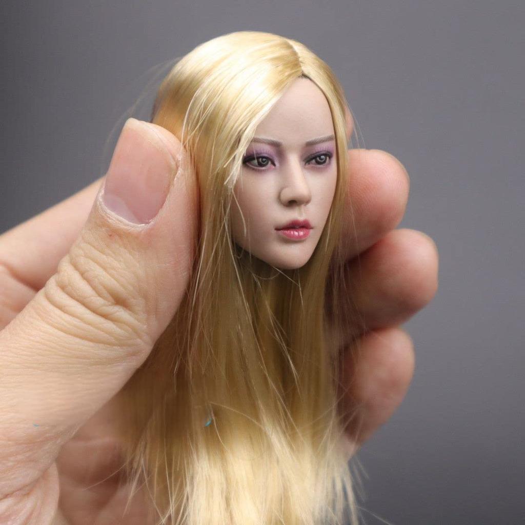 Zabawki Hobby skala figurka akcji kompatybilna z ciałem TBLeague Junior Bishoujo Lolita Złote Długie Włosy Azjatycka Uroda Żeńska Głowa i ubrania nie &