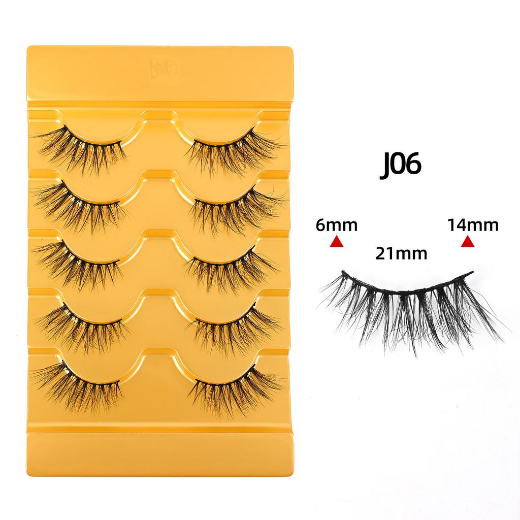 5 Pairs of Half-eye False Eyelashes 5d A Whole Cluster of Black Stems Fluffy Multi-layer Fox Eyelashes 2026