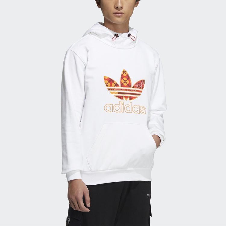 Men's adidas originals CNY Contrasting Colors Logo Large Logo Printing White HD0314