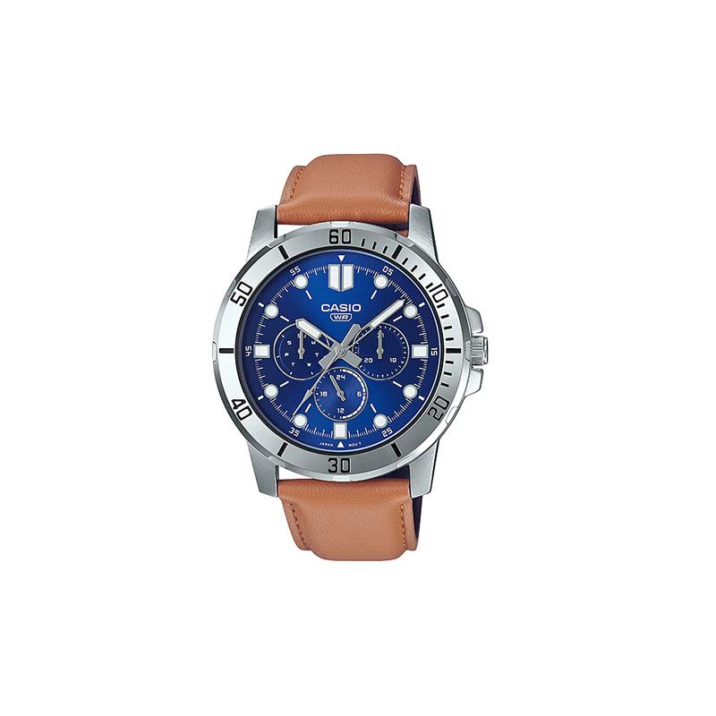

Casio CASIOSTANDARD series STANDARD series trendy retro business casual three-eye pointer movement quartz movement leather strap MTP-VD300L-2E