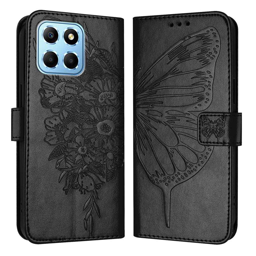Butterfly Flowers PU Leather Case Kickstand Card Holder Slots TPU Shockproof Flip Cover For Huawei Honor, Huawei Y5p,Y6P,P20,P30,P40,Honor 60,70,80...
