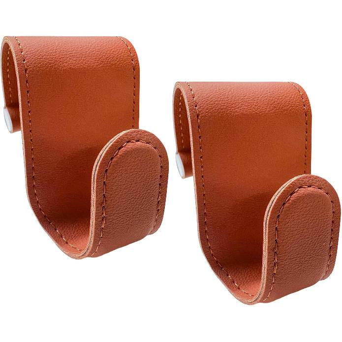 2 PCS Co-Pilot Glovebox Hooks, Anti-Scratch Microfiber Leather Vehicle Glove Box Hanging Hooks, Universal Auto Glovebox Storage Hangers for Handbags