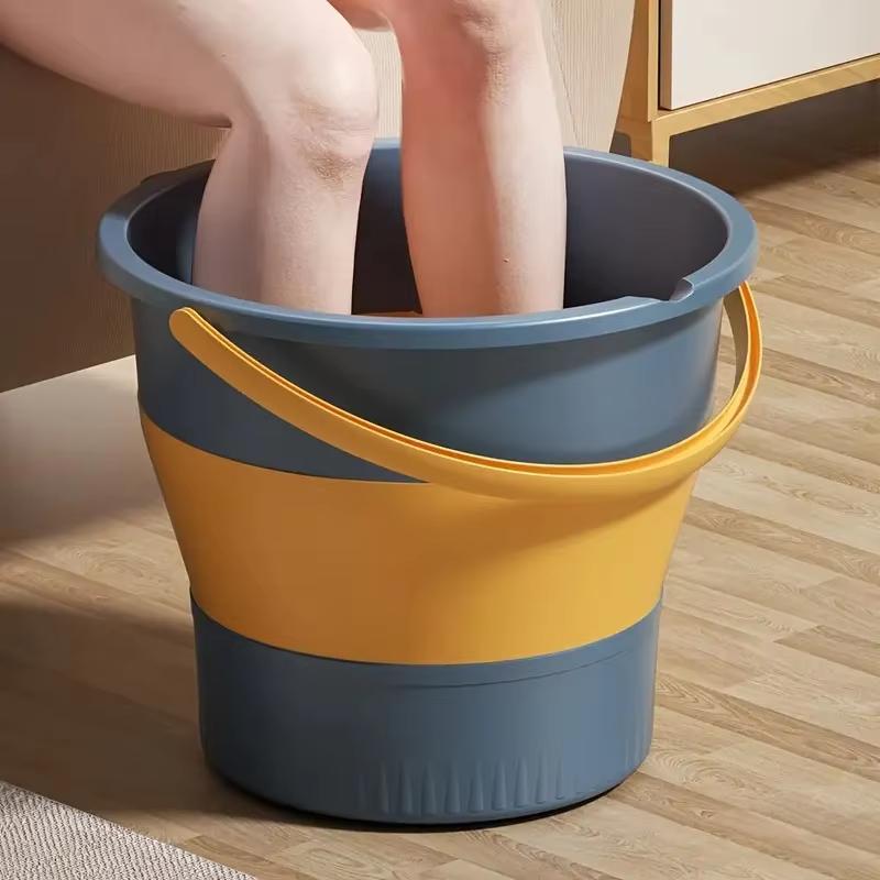 1pc/Folding Bucket Portable Foldable Shrink Bucket Plastic Thickened Laundry Bucket for Dormitory Students