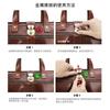 14.2-inch Business Computer Bag With Iron Dumpling Lock Retro Genuine Leather Handheld Diagonal Span Briefcase