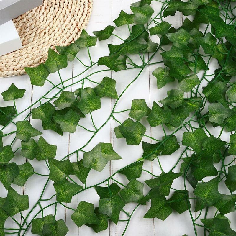 12-Piece Discount Set Ivy 240Cm Green Plastic Artificial Plant Leaf Vine Wedding Arch Home Bathroom Decoration Garland Party