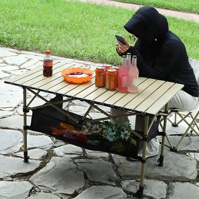 Outdoor Folding Table Travel Car Desk Long Portable Egg Roll Table Camp Desk Barbecue with Net Bag Light Stable Outdoor Tables