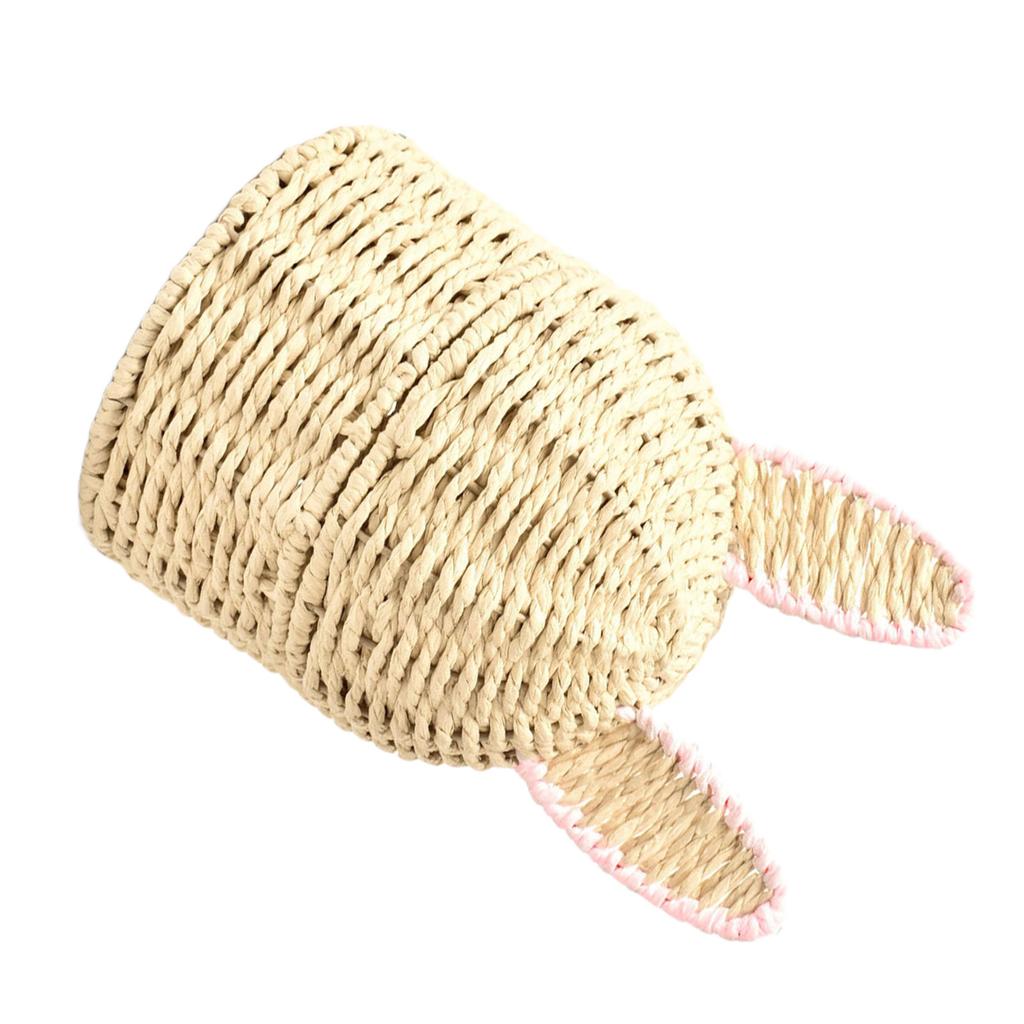 Portable Handwoven Basket with Rabbits Ears for Easy Movement Ideal for Kids Room Decoration and Storage Needs