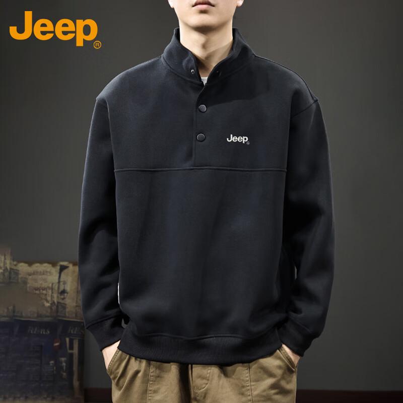 JEEP Men s Heavyweight Embroidered Pullover Sweatshirt XL