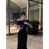 Black Shoulder Dress Women's Summer Sexy Hip Skirt High Cold Off-the-shoulder Dress