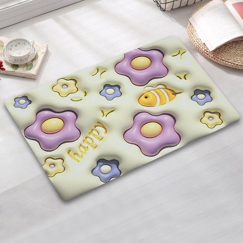 

Ковер для спальни с диатомовой грязью, журнальный столик для гостиной, детский коврик для пола, нескользящий, удобный, мягкий коврик для ног, коврик для двери с рисунком Crystal velvet 40 * 60cm