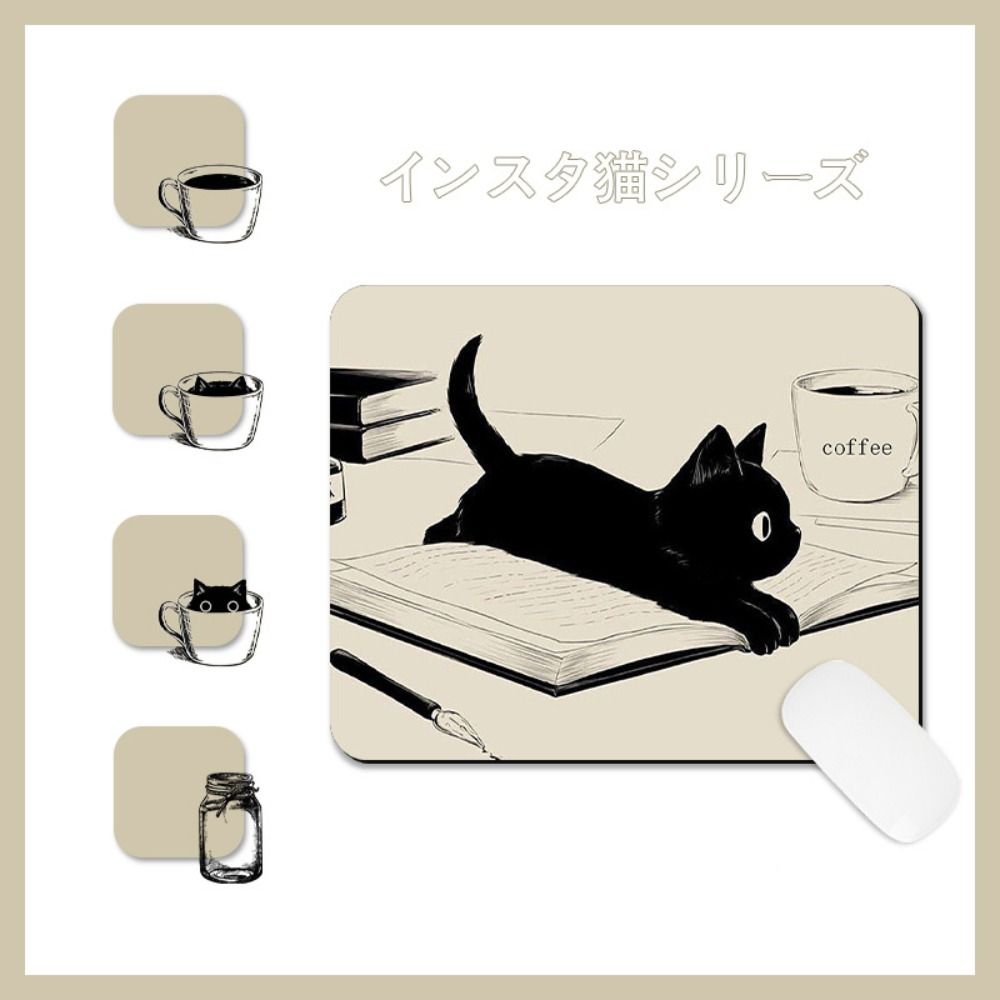 Wasserdichte Wasserdichte Tastaturmatte Rutschfeste Katzen-Mausmatte Schwarze Katze Mauspads Büro Schreibtisch