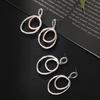 Fashion European and American Personality Complex Ring Shape Stud Earrings Trendy Earrings Exquisite Stud Earrings