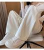Women's High-Waist Gray Banana Sweatpants - Straight Loose Fit, Wide Leg - Perfect for Autumn and Winter 2025