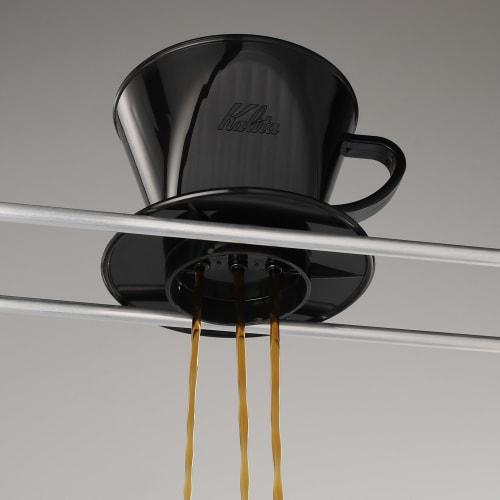 Kalita Coffee Dripper, 3-Hole, Fast Extraction, Extracts Flavor Before Impurities Reach Out. Black Plastic, 102-KP, #05027, for 2-4 People. This dripp