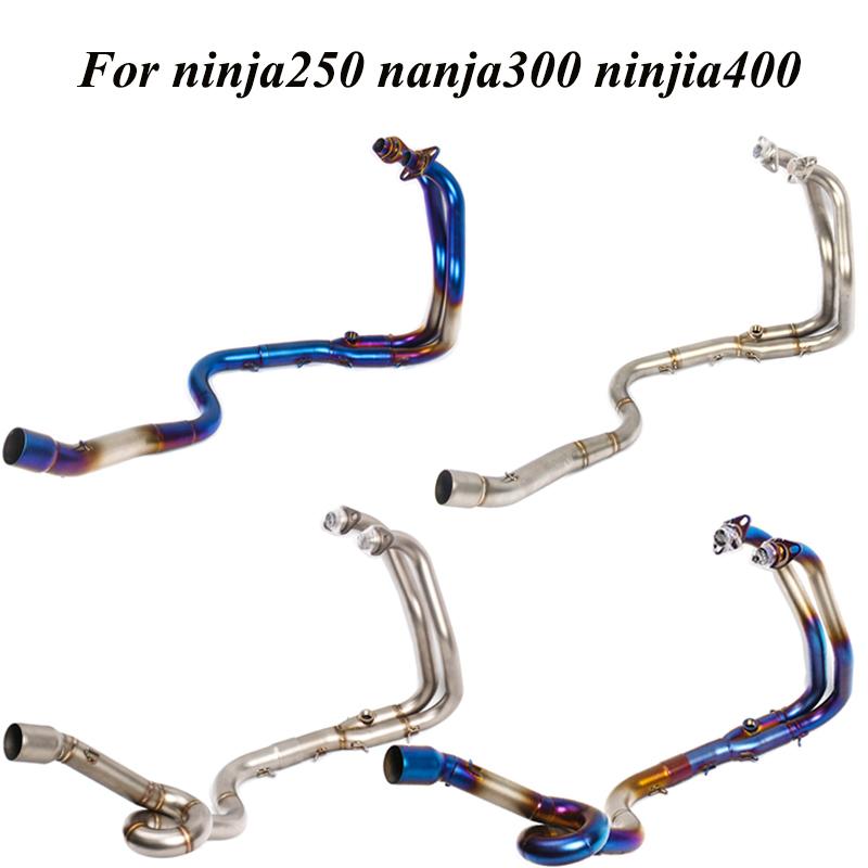 Slip On For Kawasaki Ninja 250/300 Z250/300 2012 - 2017 Motorcycle Exhaust 51MM Stainless Front Link Pipe Escape Moto Muffler