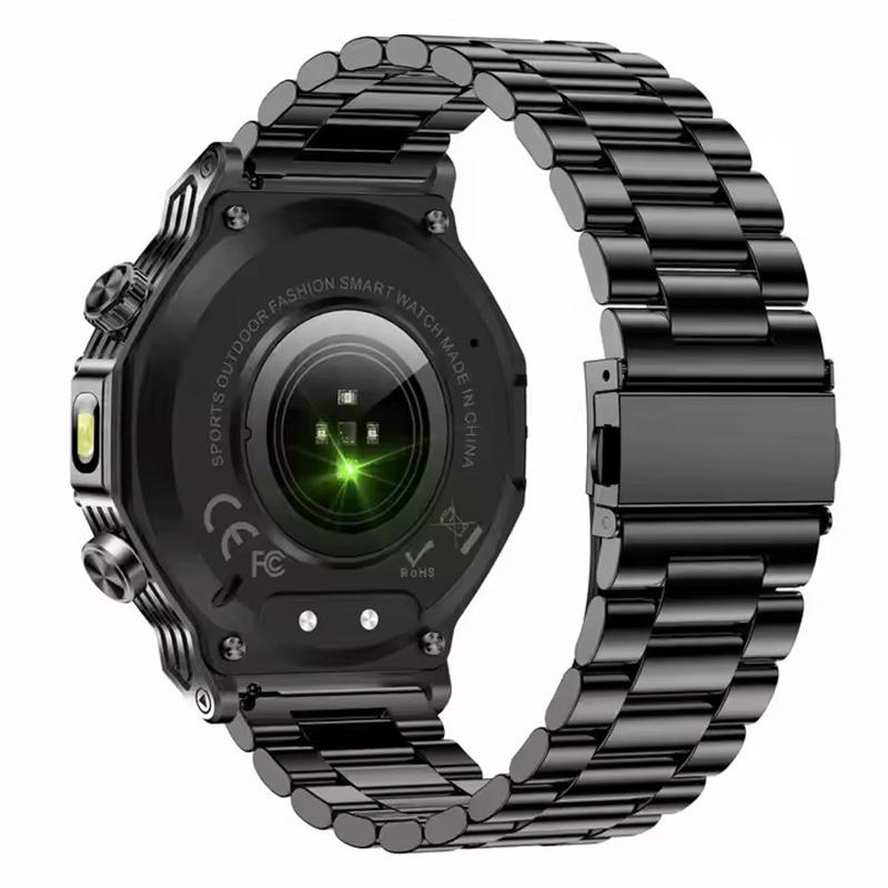 AK82 Smartwatch 1,8" Taschenlampe Outdoor Multi-Sport Fitness-Tracker Herren BT Drahtlose Anrufe 800mAh Großer Akku Smartwatch