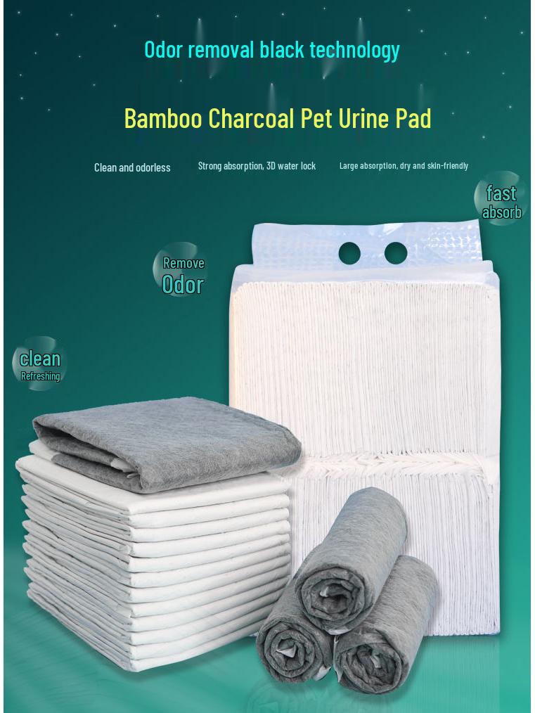 Bamboo Charcoal Thickened Pet Urine Absorbent Pad - Deodorizing Disposable Dog Toilet Pad & Diaper