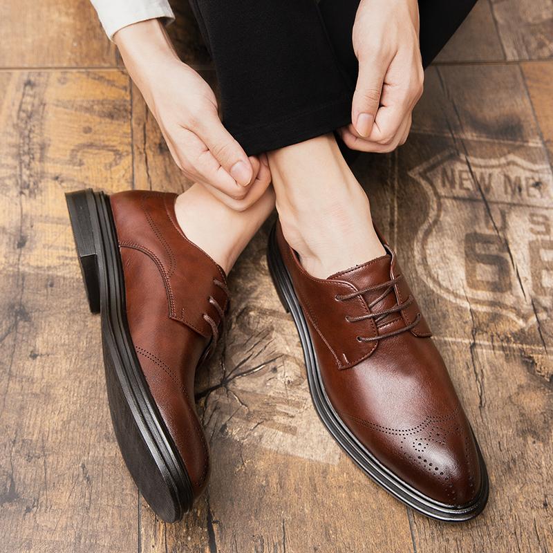Flat Casual Men's Leather Shoes Comfortable Classic Minimalist Style Leisure Business Party Office Wedding Groom Shoes 38-46 Hot