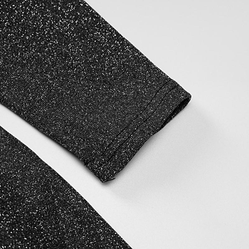 Women, Spring Autumn, Sexy, Backless, Chain, Glitter, Party, Elegant, Outfits, Long Sleeve, Mini Dress