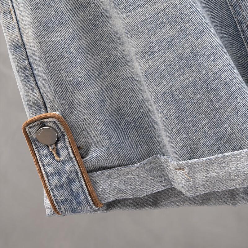 Women's High-Waist Wide-Leg Denim Shorts