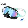 Panoramic Swim Goggles Clip-On with Case, 180 Degrees Wide View Anti-UV Case Pool Goggles, No Leakage Anti-Fog Swimming Eyewear for Children