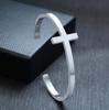 High Quality Titanium Steel Polished C Shape 6mm Open Bracelet Men's Fashion Punk Casual Cuff Bangles Couple Jewelry