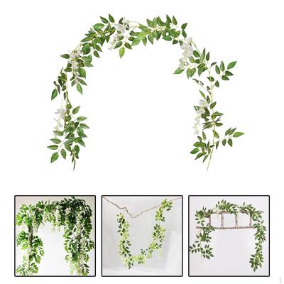 Artificial Floral Garland Green Leaves Silk Flower String Decoration for Room Indoor Outdoor