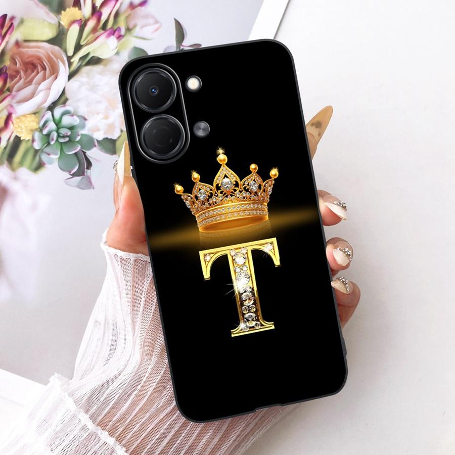 For Tecno Spark Go 3 Case Fashion Initial Letter  Phone Case Tecno Spark Go3 KN3 Pop 20 Soft Silicone TPU  Protective Couqe