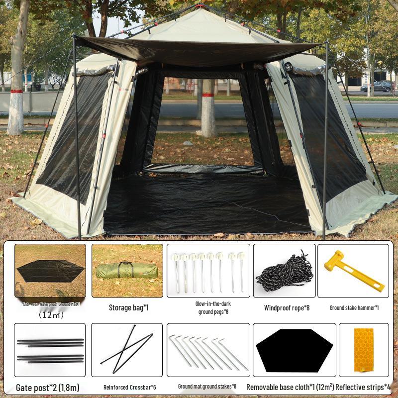 Portable 12m² Rain & Sunproof Wind-Resistant Floor-to-Ceiling Window Camping Equipment